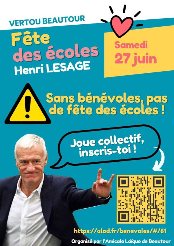 Affiche fête des écoles - inscriptions stands